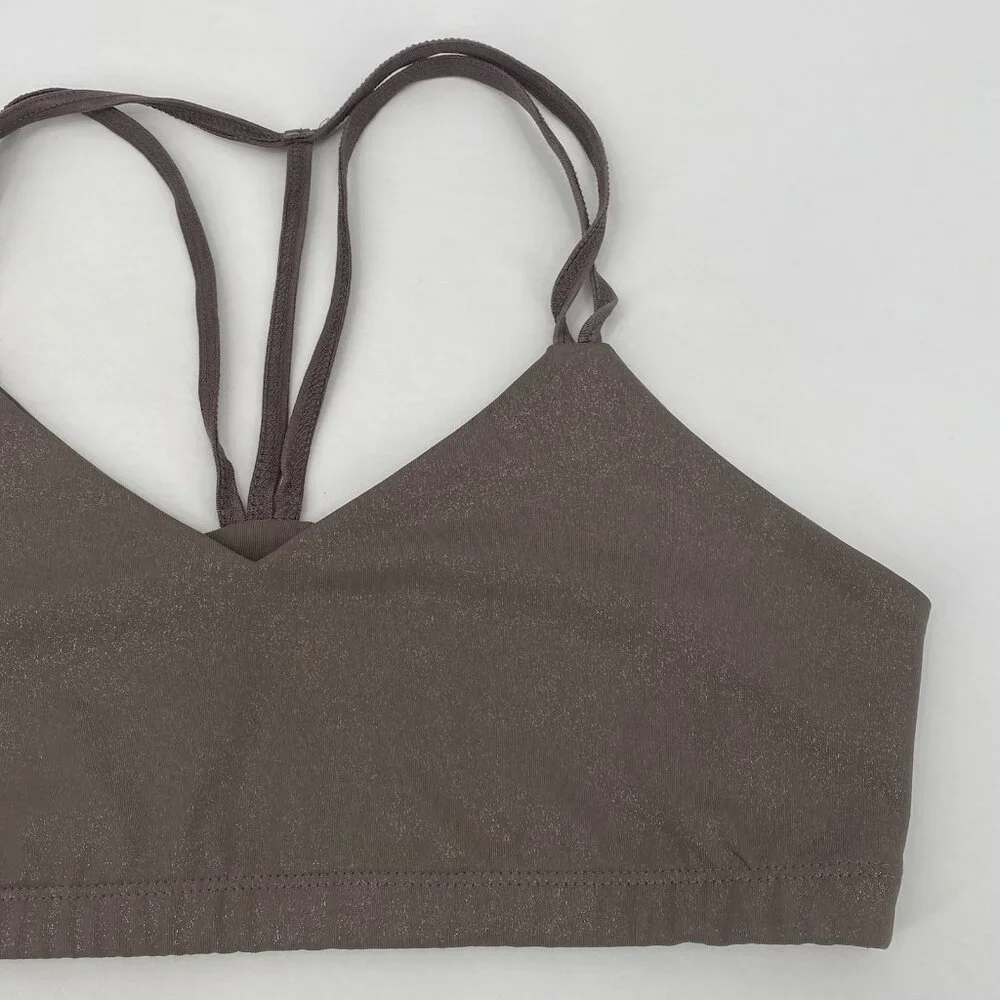 BEYOND YOGA Size Large Twinkle Bra Strappy Racerback in Mocha Brown - Picture 3 of 10